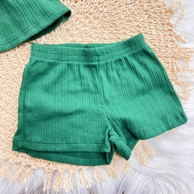 Conj. Blusa Manga Rendada e Short Anarruga - Verde